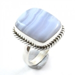 Blue lace agate rings jewellery